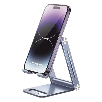 Soporte de Escritorio para Teléfono Móvil / Aluminio / Ajustable / Plegable / Carga hasta 600 g / Compatibilidad 4.7'' a 7.9''