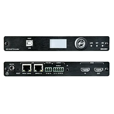 Codificador AVoIP / Entrada HDMI / 4K60 4:2:0 HDR10 / Red 1G / KVM IR RS-232 CEC / PoE / 999 Canales / Latencia 33 ms