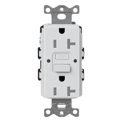Tomacorriente / GFCI de autoprueba / Resistente a manipulaciones / 15 A / 125 V / NEMA 5-15R / Altura 5 pulg / Gris