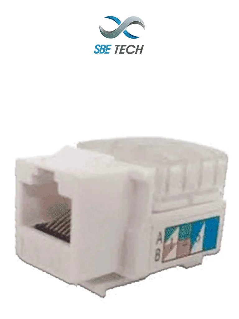 Módulo jack keystone SBE TECH SBE-JACKC6-WT RJ45 Cat 6