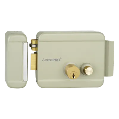 Cerradura eléctrica AccessPRO ACCESSRIMBL con botón de salida y doble cerrojo