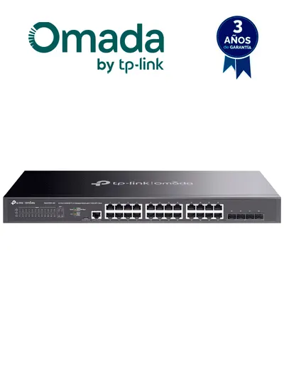 TP-LINK SG3428X-M2 - Switch administable con funciones L2+ OMADA, con 24 puertos RJ45 de 2.5GbE , 4 puertos SFP+ 10G , Gestión en la nube con OMADA , DHCP Snooping, 802.1X, Autenticación Radius , ACL , QoS L2/L3/L4 y IGMP Snooping.