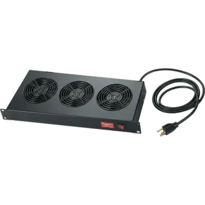 Charola con Ventiladores para Rack 19 in (48.3 cm) / 1U / 3 Ventiladores / 45W / 100-120V AC / Acero Negro RAL 9005