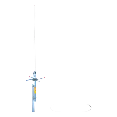Antena Base / UHF 478-484 MHz / 6 dB Ganancia / Fibra de Vidrio / 2.2 m (7.2 ft) / 200 km/h Viento