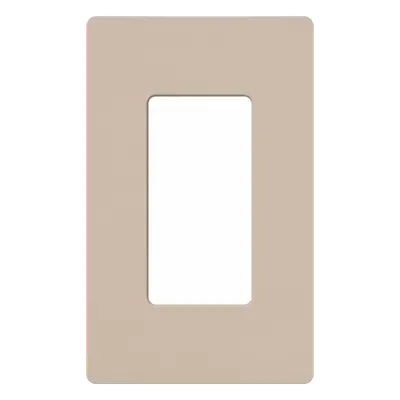 Placa de Pared / 1 Espacio / Diseño sin Tornillos / Perfil 7.6 mm / Acabado Satinado Taupe / Compatible con Controles Designer