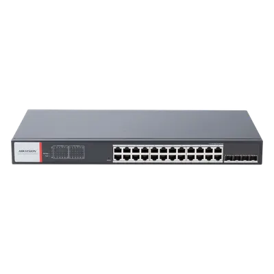 Switch industrial administrable Hikvision DS-3T1528HP-SI-24P4F con PoE+
