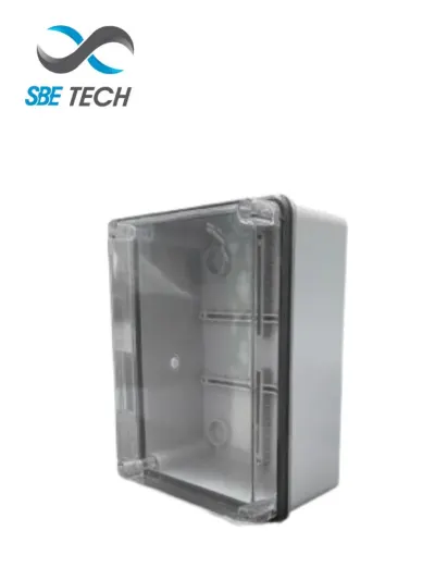 Gabinete plástico SBE TECH SBE-TR25015013 con tapa transparente IP66