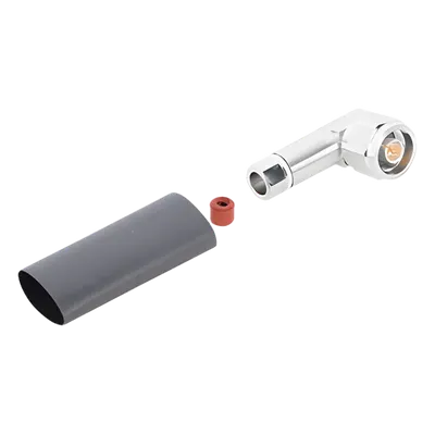 Conector Coaxial Tipo N Macho / Ángulo Recto / Cable FSJ1-50A 1/4" / 0-6000 MHz / Potencia Pico 6.4 kW / IP68