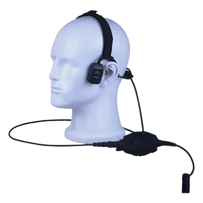 Auriculares de conducción ósea / IP67 / Compatible con tapones auditivos y mascarillas / Conector H02 / PTT resistente al agua / 3.28 pies cable