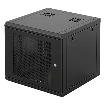 Gabinete Rack 19" / 6U / Montaje Pared / Carga 100 kg / Puerta Perforada Cierre / Acero Calibre 20