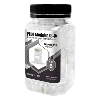 Plug modular RJ45 Cat6 LINKEDPRO TC6-100 para cable 23AWG