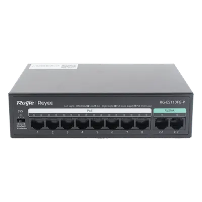 Switch PoE+ RUIJIE RG-ES110FG-P con 8 puertos y 110 W