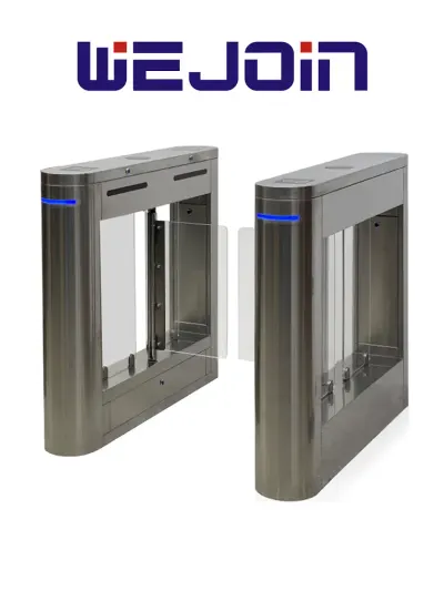 WEJOIN WJTBH101BLSP - Barreras Peatonal Tipo Swing Barrier con Aletas de Acrílico pase Bidireccional Compatible con Control de Acceso 3 Millones de Ciclos pase 25-35 Personas por minuto