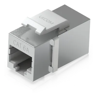 Acoplador Keystone / Cat6A Pasante / 10 Gbps / PoE / Snap-In / Paquete 12 Piezas