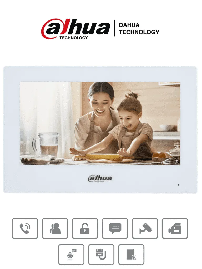 Monitor de videoportero Dahua DHI-VTH2621GW-P táctil de 7 pulgadas