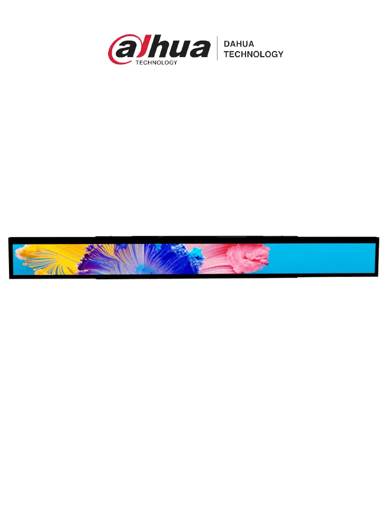 DAHUA DHI-ESL-L231-02 - Pantalla tipo barra LCD de 23.1" para anaqueles ESL / Publicidad de video / Comunicación WiFi / 1 Puerto USB / Imagen a color / Resolución 1920 x 158 / RoHS / Operación 24-7