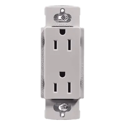Contacto dúplex Lutron CAR15GRS de 15 A con acabado gris