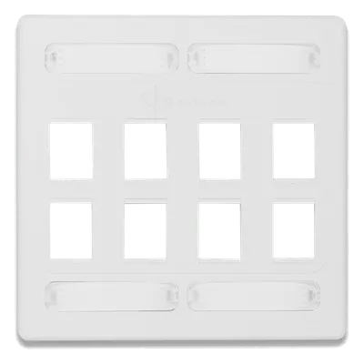 Placa de Pared Doble Modular / 8 Salidas / Reducción Diafonía Exógena / Material UV Resistente / Color Blanco