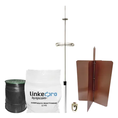 Kit de pararrayos LINKEDPRO KLP-DIPOLO-BASIC para mástiles y postes