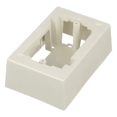 Caja de Pared Superficial / ABS Resistente / 5.09 x 3.34 x 1.75 in / Salidas 1/2, 3/4, 1 in / Blanco Mate