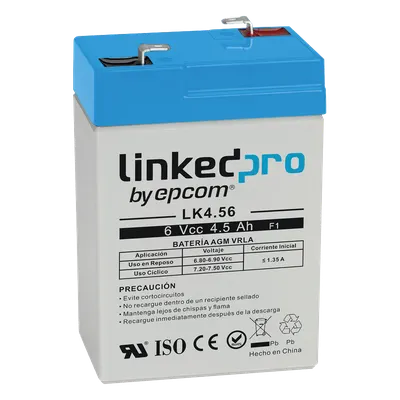 Batería de respaldo LINKEDPRO LK4.56 AGM de 6 V y 4.5 Ah
