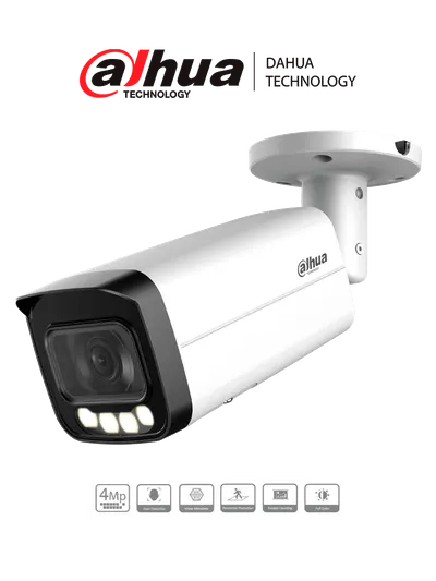 DAHUA DH-IPC-HFW5449TP-ASE-LED-0280B-S2  Cámara IP Bullet Full Color de 4 MP/ Lente de 2.8 mm/ 40 m ir/  Micrófono Integrado/ Detección Facial/ Conteo de Personas/ Protección Perimetral/ SMD 3.0./ ePoE/ IP67/ E&S de Alarma/ Ranura para Micro SD/AcuPick