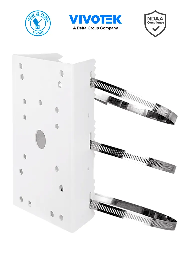 Soporte para montaje en poste VIVOTEK AM-314 de acero blanco