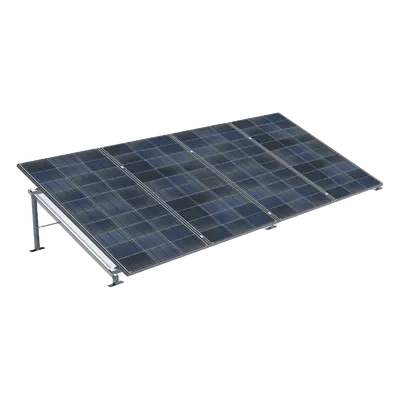Estructura de Montaje para Paneles Solares / Acero Galvanizado Electrolítico / 4 Paneles 1300 x 2400 mm / Ángulo Ajustable / Intemperie / Superficie Plana Cementada
