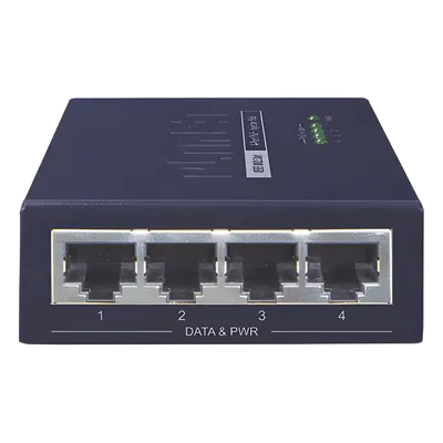 Inyector PoE / 4 Puertos Gigabit / 802.3af/at / 30 W por Puerto / 52 V CC / 0 a 50 °C / 26x70x97 mm