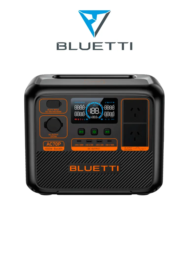 Estación de energía portátil BLUETTI AC70P de 864 Wh y 1,000 W