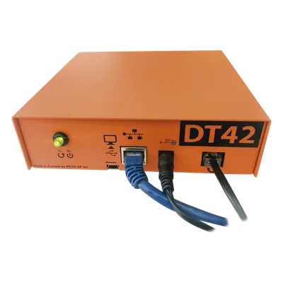Receptora de alarmas IP Universal con 1 entrada de linea telefónica, para su central de monitoreo, recepción TCP/IP o GPRS, serie  M2M, paneles de alarma Hikvision, entre otros.