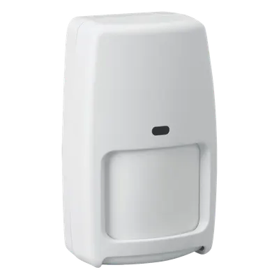 Sensor de Movimiento Inalámbrico / Doble Tecnología PIR y Microondas / Cobertura 15 x 18 m (49.2 x 59.1 ft) / Inmunidad a Mascotas hasta 22.6 kg / Ángulo 90° / Batería 4 x AA
