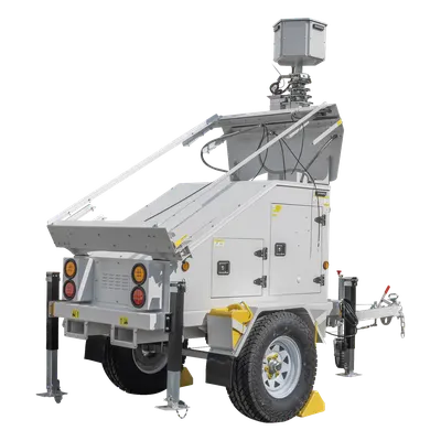 Torre de vigilancia móvil PRECISION PST-VTS-3P con mástil de 7.5 m