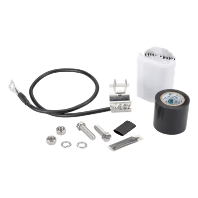 Kit de Aterrizaje para Cable Coaxial 1/2" / Longitud 24" (2 ft) / Acero Inoxidable / Terminal Dual / MIL-STD e IEC