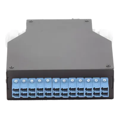 Distribuidor de Fibra Óptica / Riel DIN / 12 Acopladores LC/UPC Duplex / Monomodo / 24 Fusiones / 4 x 12.6 x 14.2 cm (1.57 x 4.96 x 5.59 in)