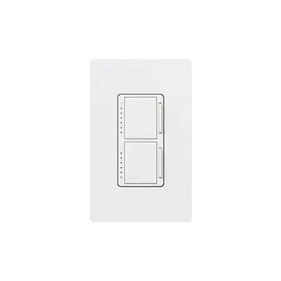 Atenuador dual de pared / 2 × 300 W incandescente-halógeno / unipolar / 120 V~ 60 Hz / Maestro / blanco