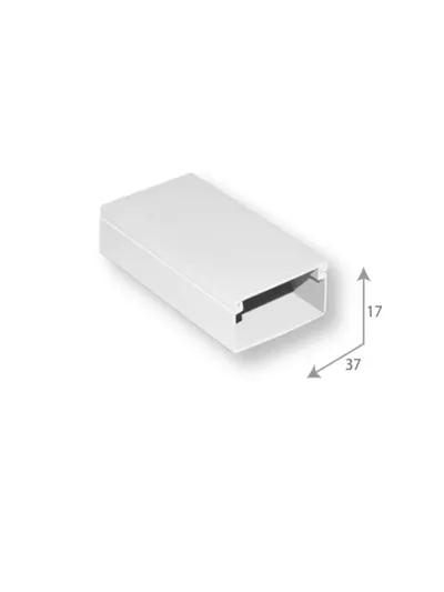 Canaleta SBE TECH SEB-1737 de PVC, blanca y de 2 metros