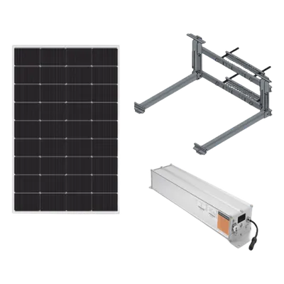 Kit Solar / 180W Panel / 1280 Wh LiFePO4 / 12/24 Vcc Regulable / IP67 / Poste 6' a 8'