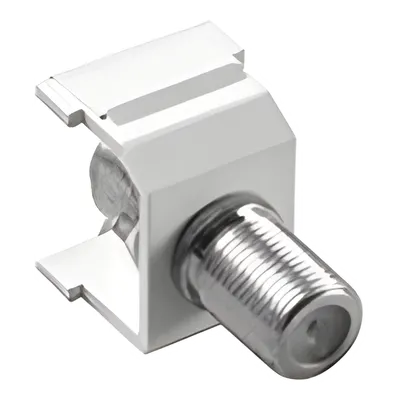 Conector coaxial / tipo F / 75 ohms / snap-in sin herramientas / para marco de 6 puertos CA-6PF y SC-6PF / blanco