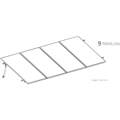 Estructura fotovoltaica BASEL KITBASEL1X9 para losa plana, 3 módulos