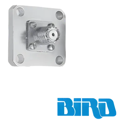 Conector Mini UHF / Hembra QC Sin Soldar / Montaje 4 Perforaciones 18 mm / Cuerpo Niquelado