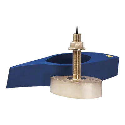 Transductor CHIRP / Doble Canal / 1 kW / 42-65 y 150-250 kHz / Haz 25° / 914 m (3000 ft) / Bronce Thru-Hull / 9 Pines