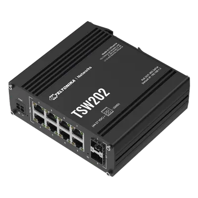 Switch industrial administrable Teltonika TSW202 con PoE+ y 2 puertos SFP