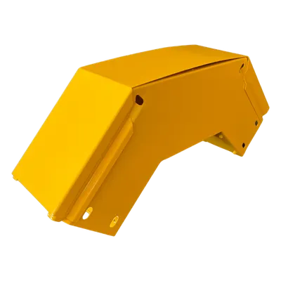 Curva Vertical Exterior / 90° / Aluminio 4" x 4" / Radio 8" / Epóxico Amarillo / IP para Exteriores