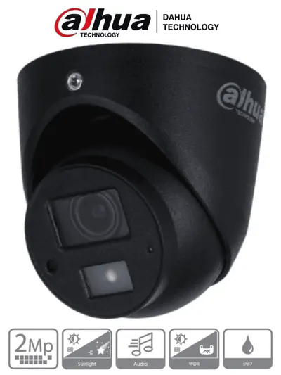 Cámara mini domo Dahua DH-HAC-HDW1231GN-A de 2 MP con micrófono