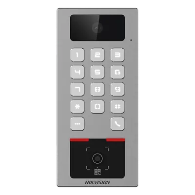 Terminal de acceso Hikvision DS-K1T502DBWX-CQR con lector QR y cámara
