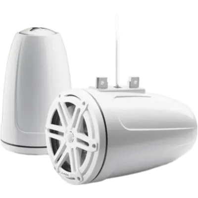 Par de Bocinas Cerradas para Torre / 7.7" (196 mm) / Coaxial Cerrado / 70 W RMS / 4 Ω / Sensibilidad 90.5 dB / Respuesta 55 Hz-25 kHz / Rejilla Deportiva Blanca / Sin Iluminación LED / Conexión 16 AWG 3 m (10 ft)