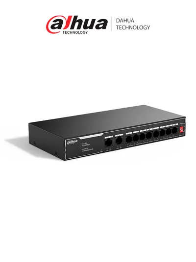 Switch PoE Dahua SF1010LP de 10 puertos y alcance extendido