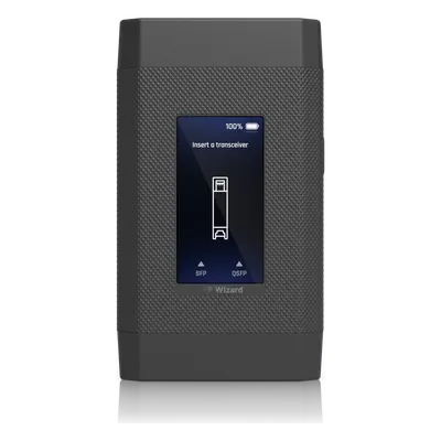Probador y reprogramador UBIQUITI UACC-SFP-WIZARD con pantalla táctil