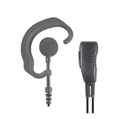 Micrófono de Solapa con Audífono / PTT Integrado / Gancho Ajustable / Reducción de Ruido / Cable de Uso Rudo / Compatible Motorola HT/PRO/MTX/PTX